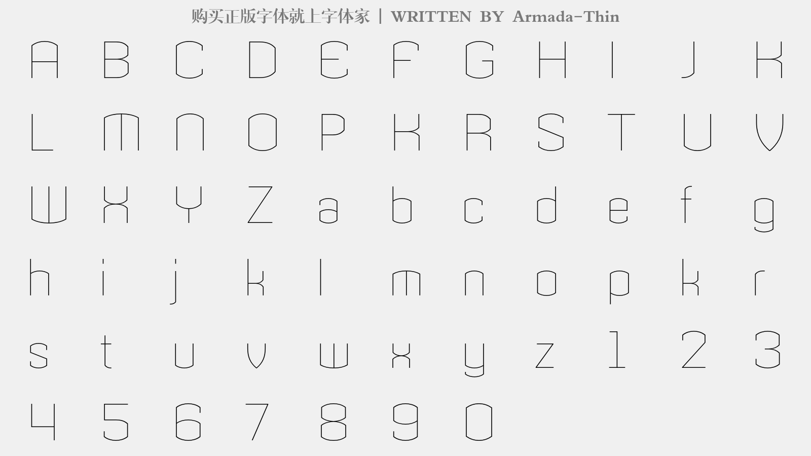 Armada-Thin - 大写字母/小写字母/数字