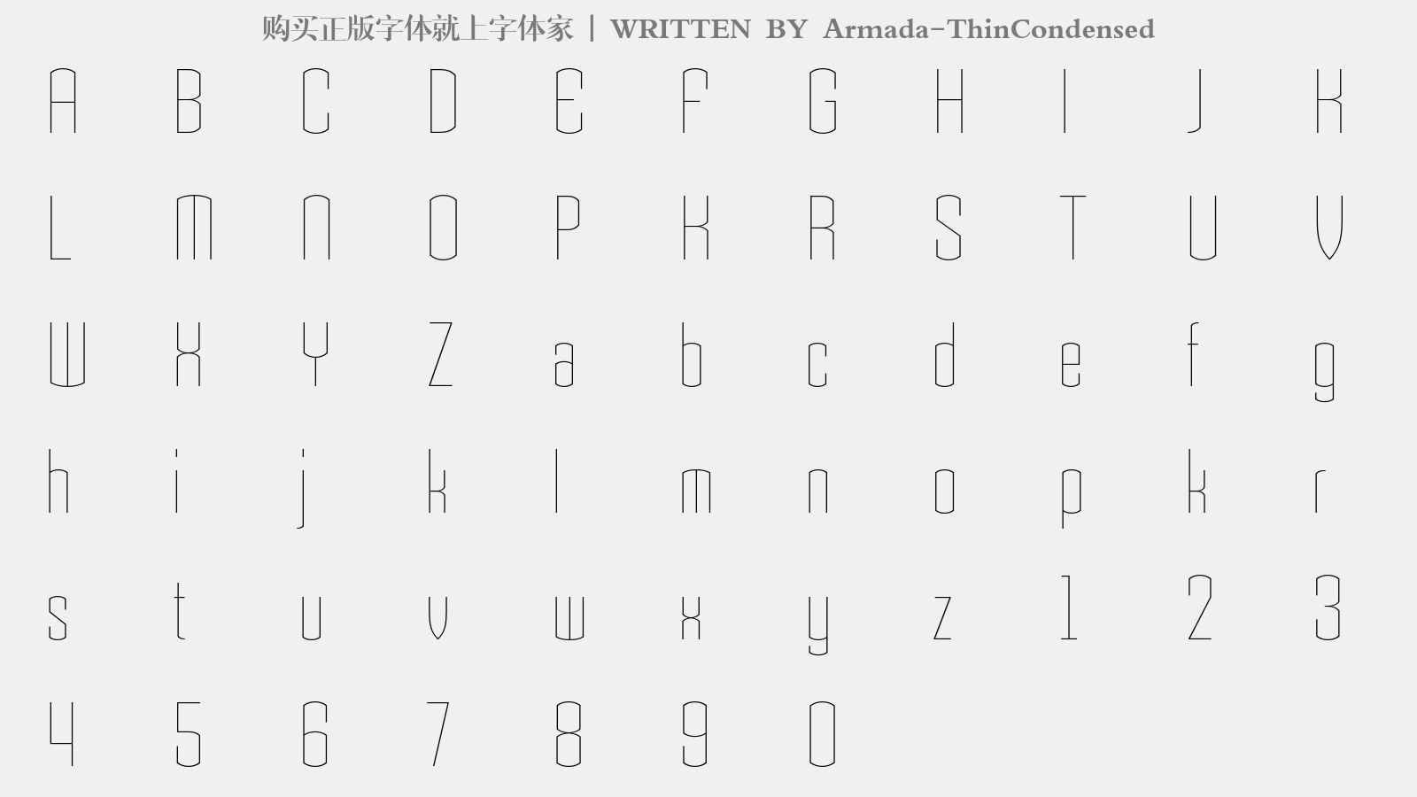 Armada-ThinCondensed - 大写字母/小写字母/数字