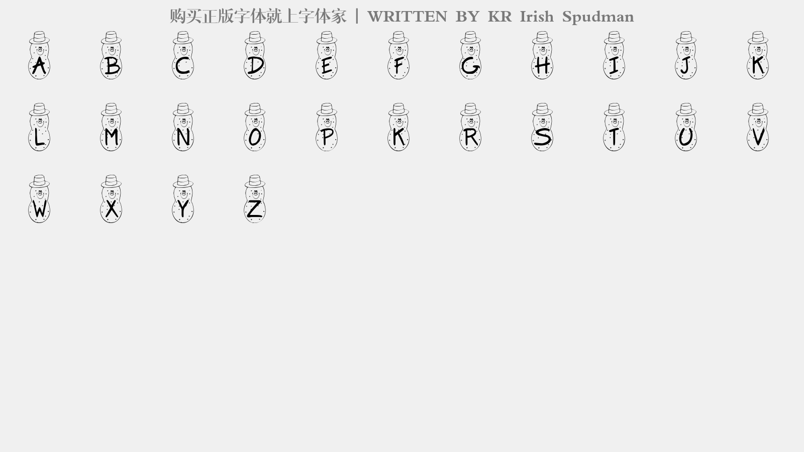 KR Irish Spudman - 大写字母/小写字母/数字