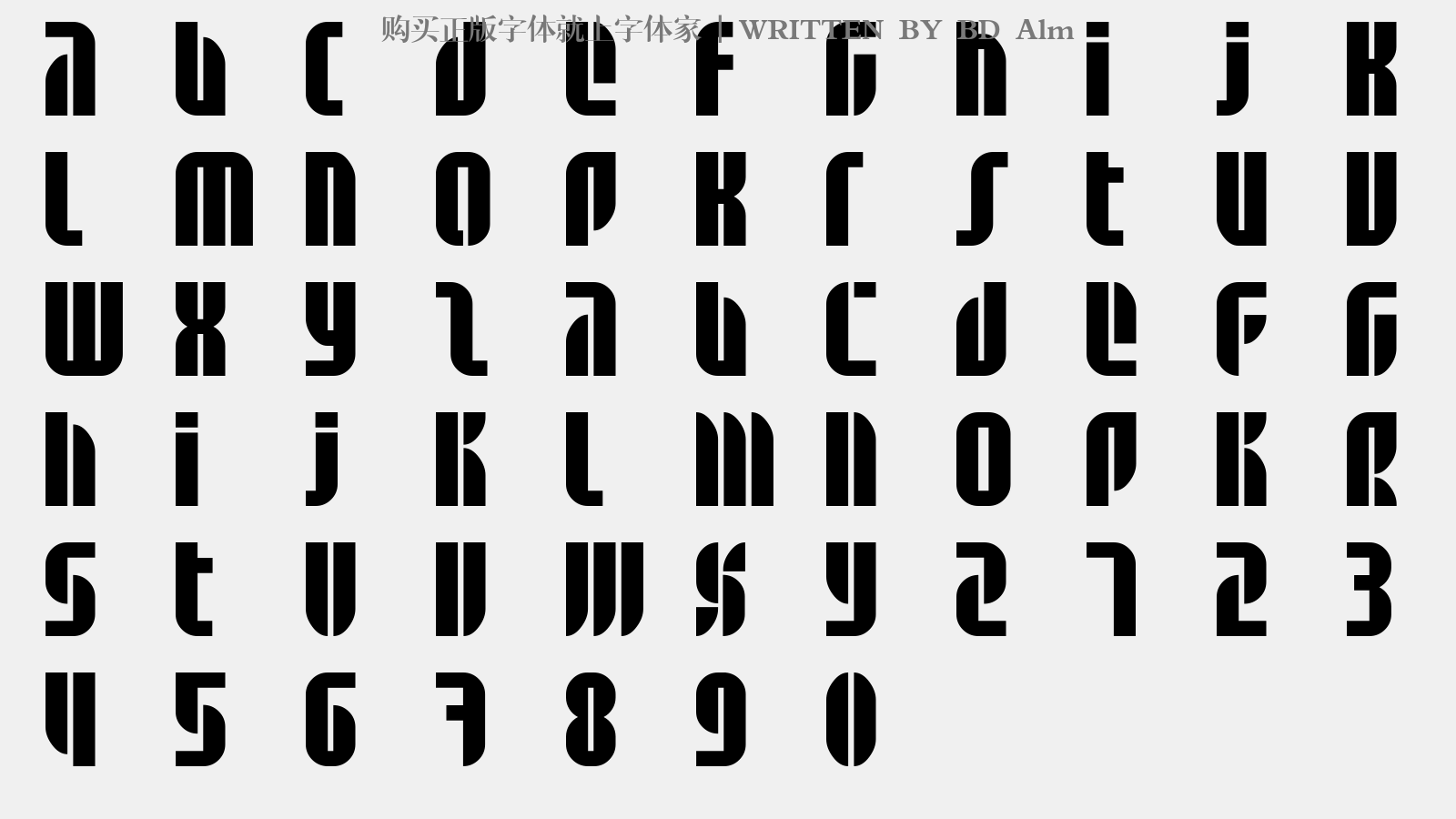 字体预览 大写字母/小写字母/数字 预览 a