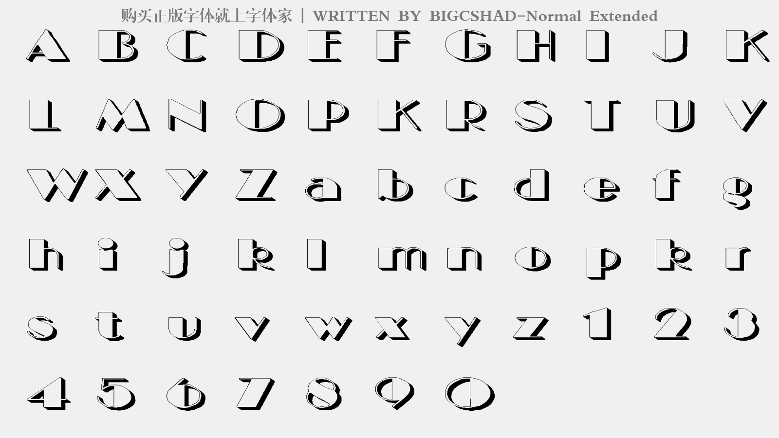 BIGCSHAD-Normal Extended - 大写字母/小写字母/数字