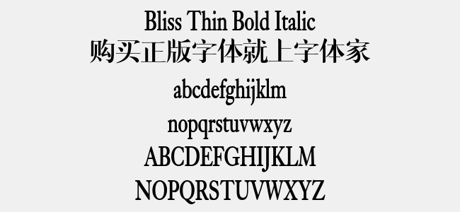 Bliss Thin Bold Italic