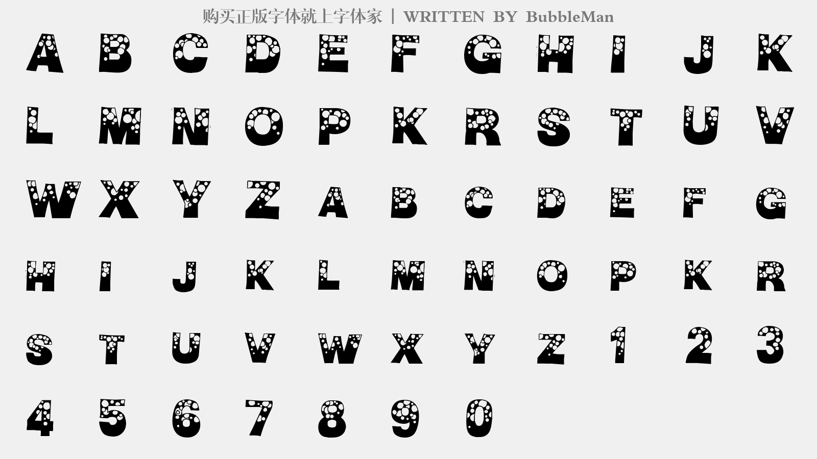 bubbleman免费字体下载 - 英文字体免费下载尽在字体家
