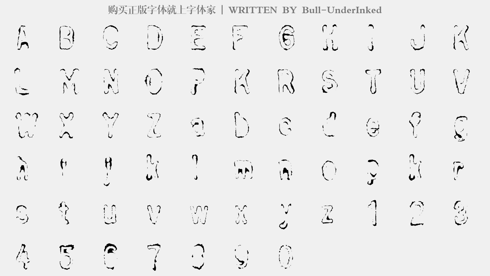 Bull-UnderInked - 大写字母/小写字母/数字