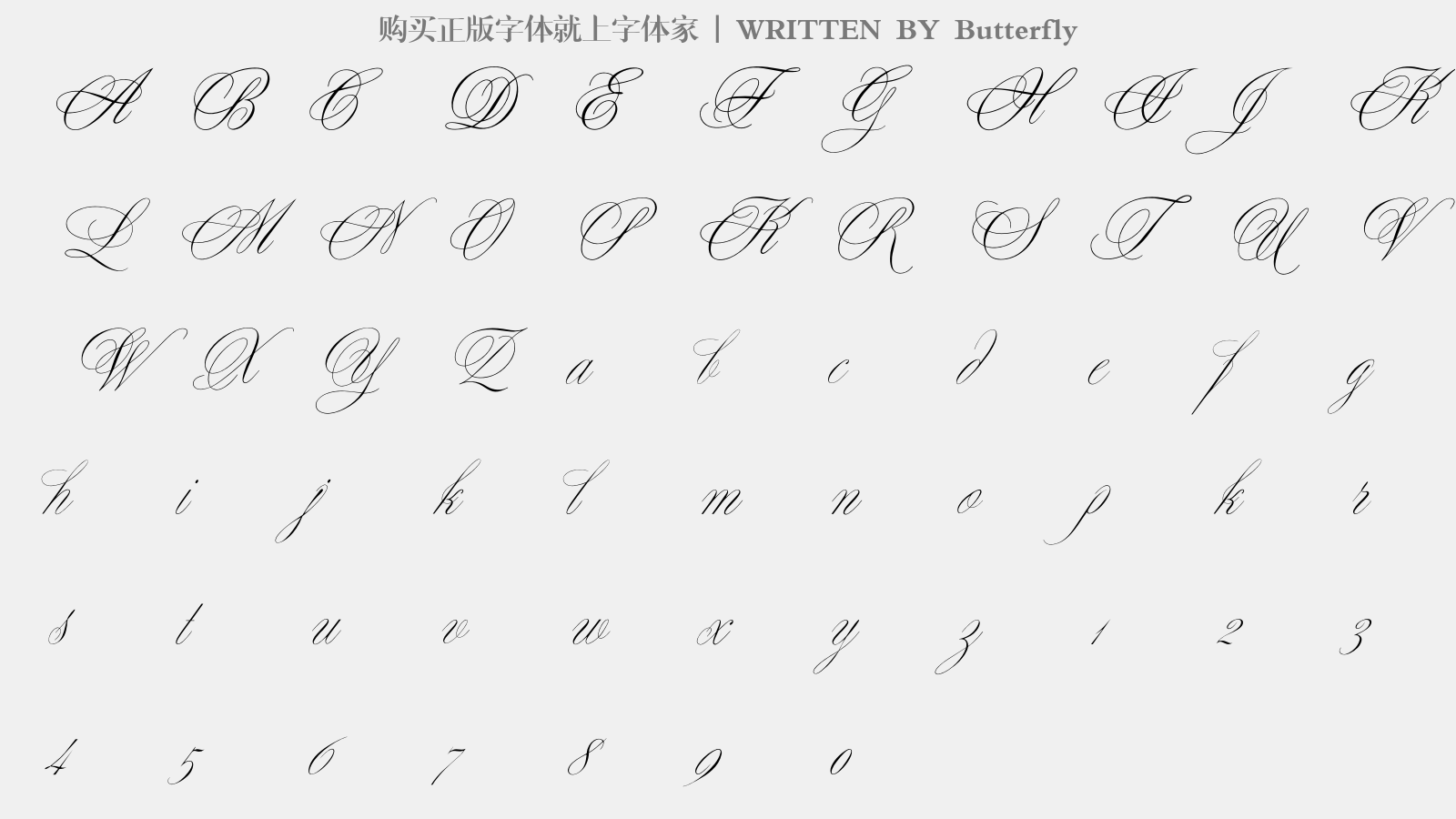 Butterfly - 大写字母/小写字母/数字