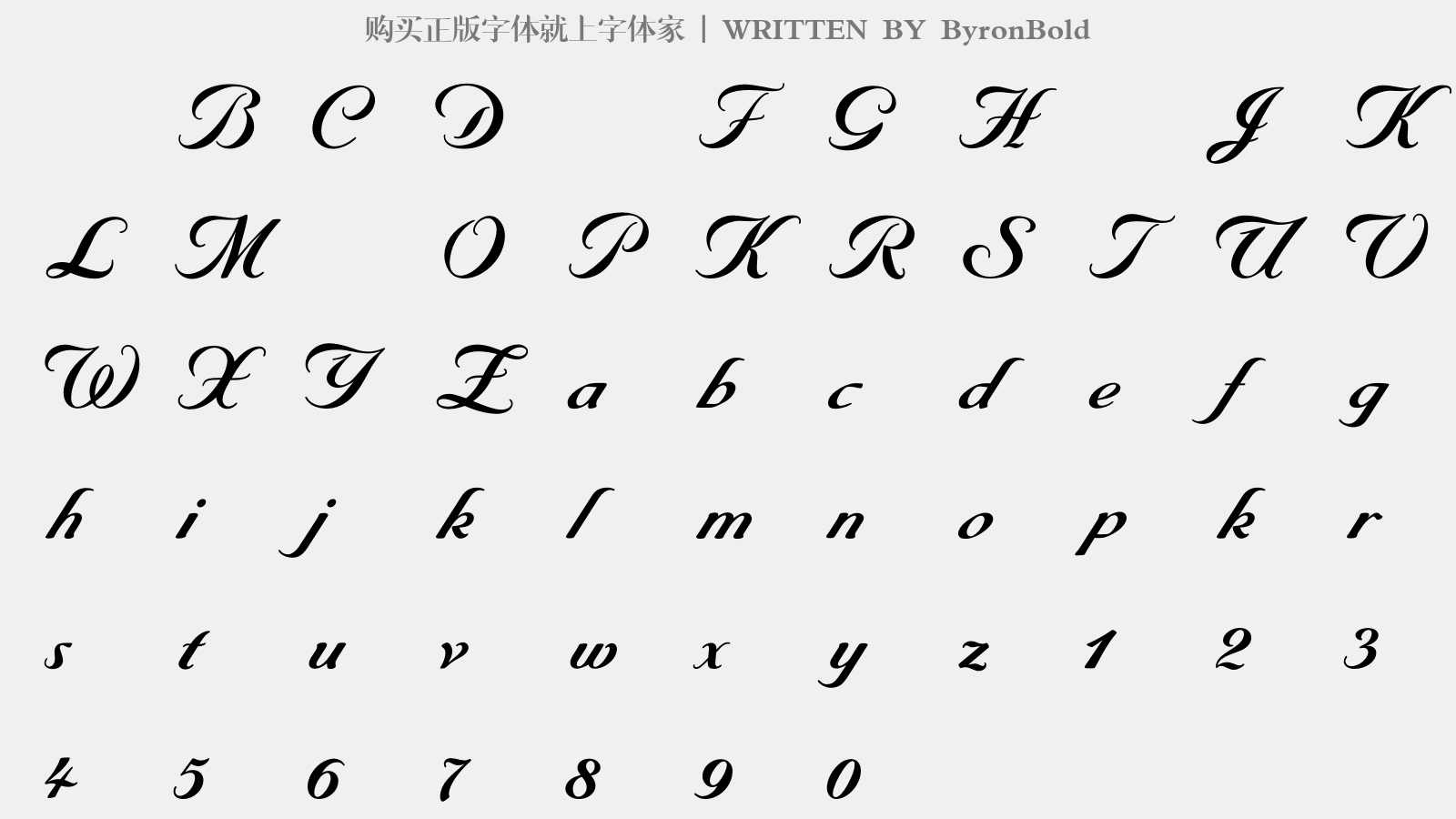 ByronBold - 大写字母/小写字母/数字