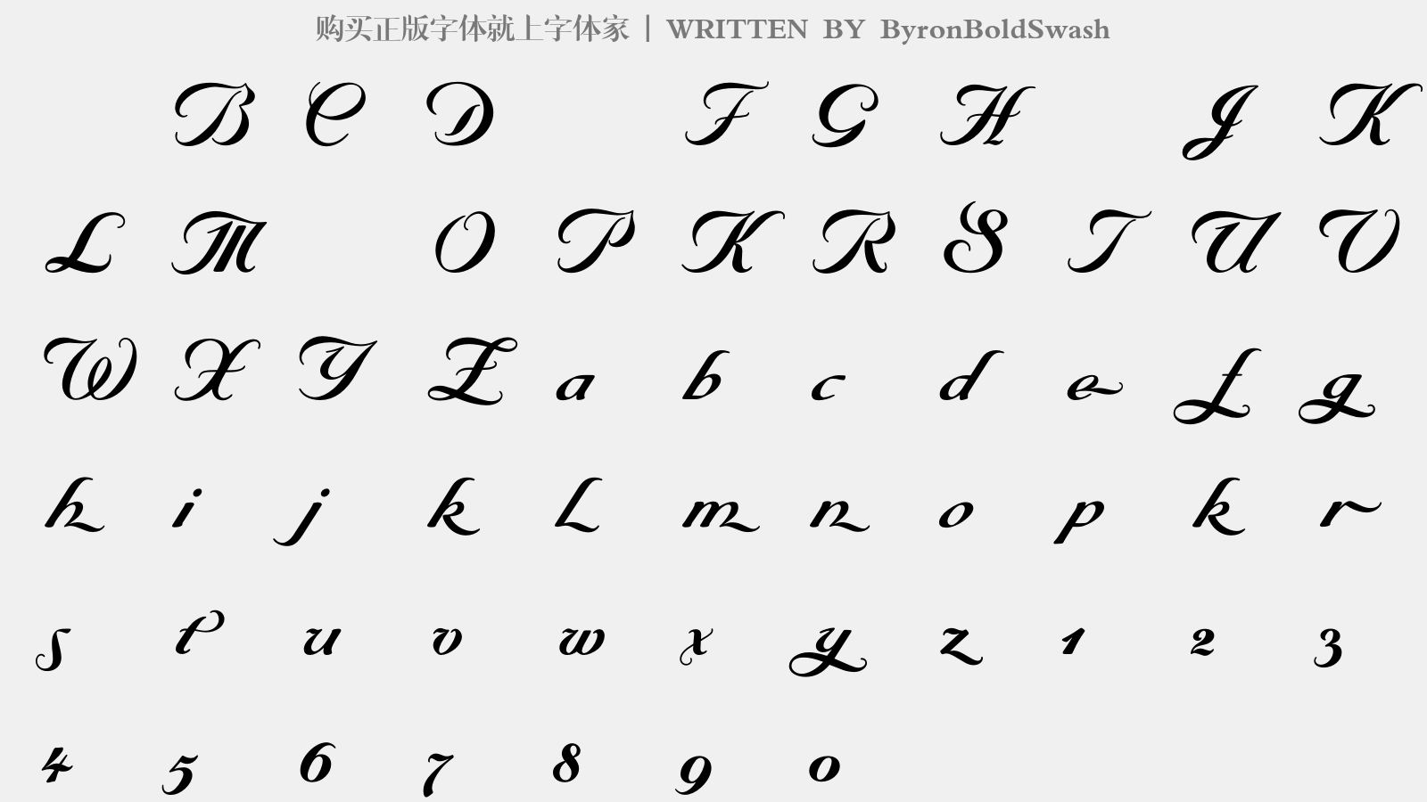 ByronBoldSwash - 大写字母/小写字母/数字