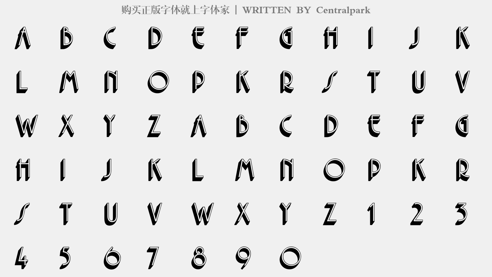 Centralpark - 大写字母/小写字母/数字