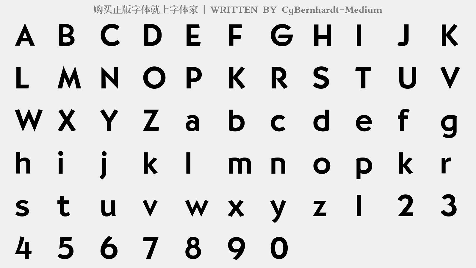 CgBernhardt-Medium - 大写字母/小写字母/数字