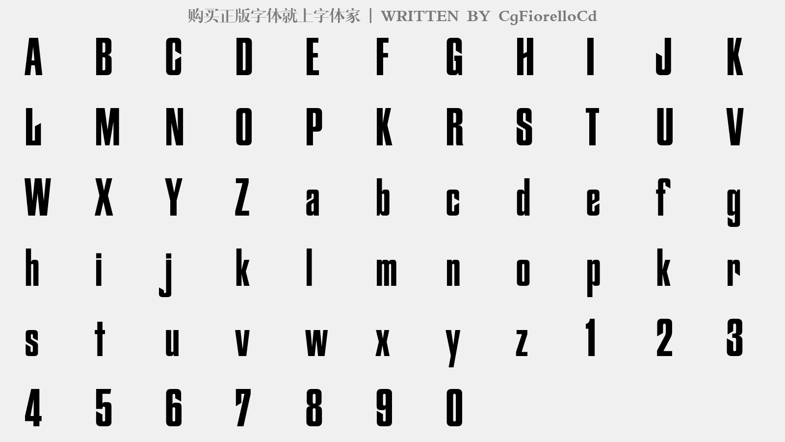 CgFiorelloCd - 大写字母/小写字母/数字