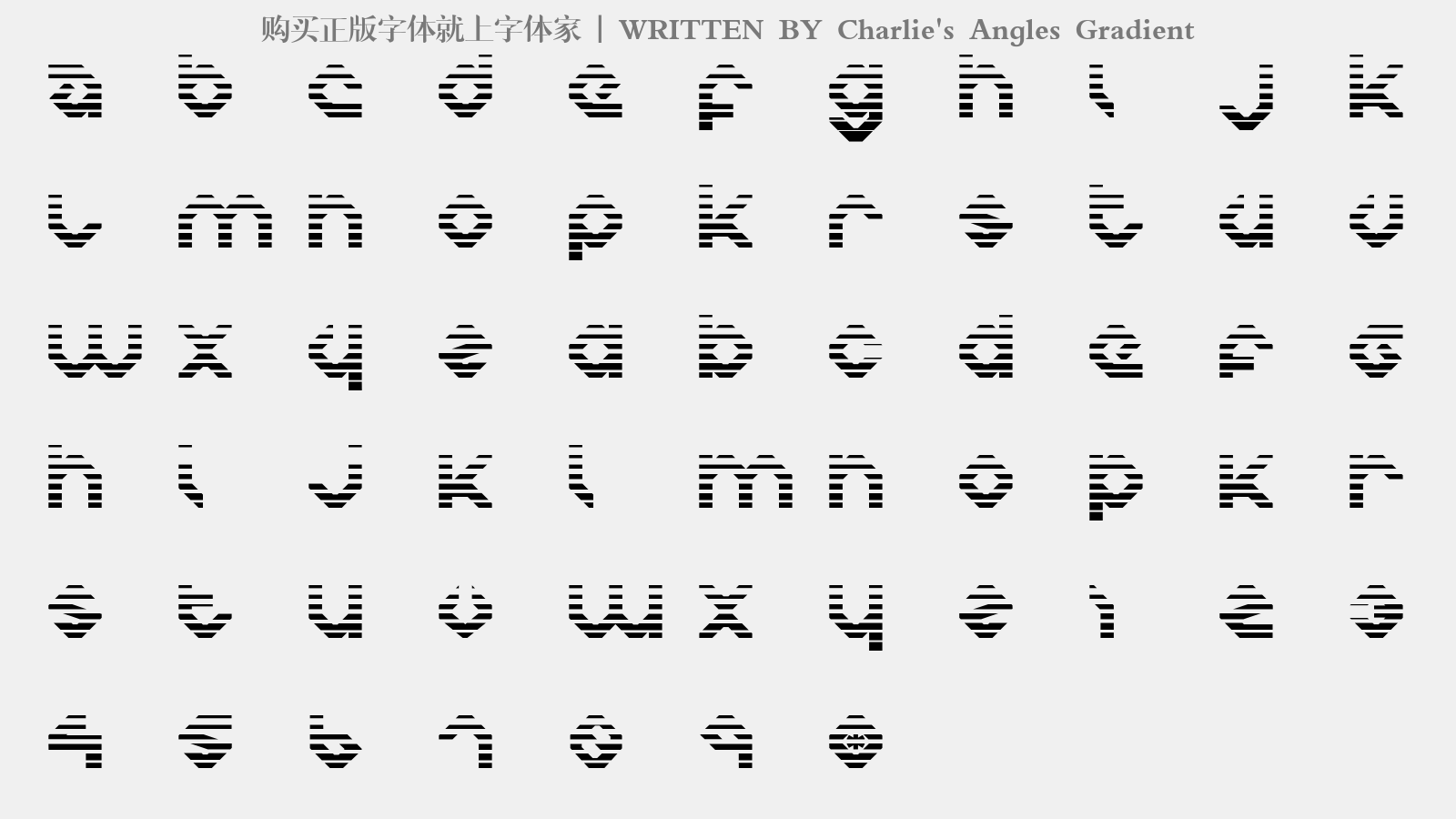 Charlie\'s Angles Gradient - 大写字母/小写字母/数字