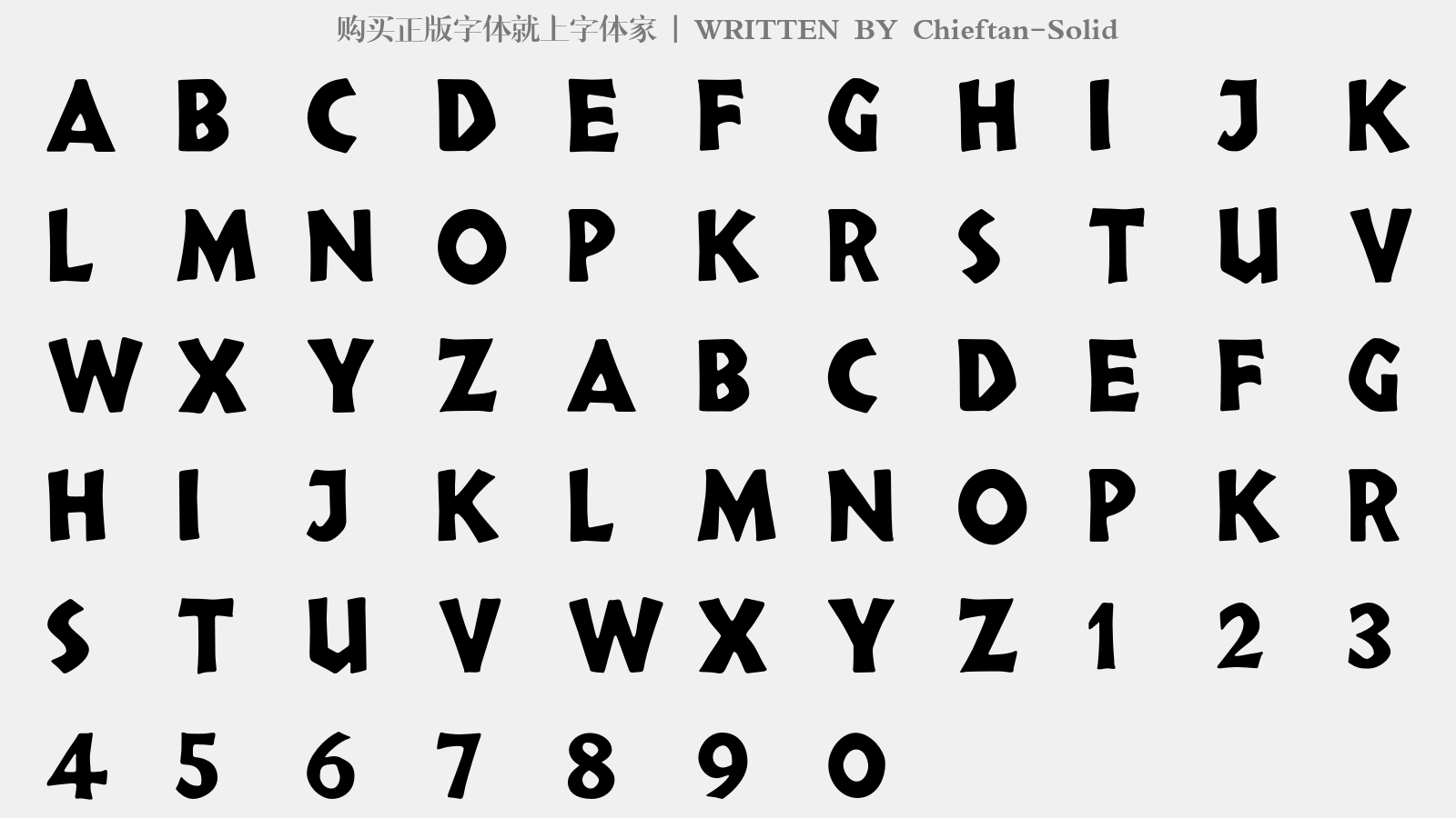 Chieftan-Solid - 大写字母/小写字母/数字