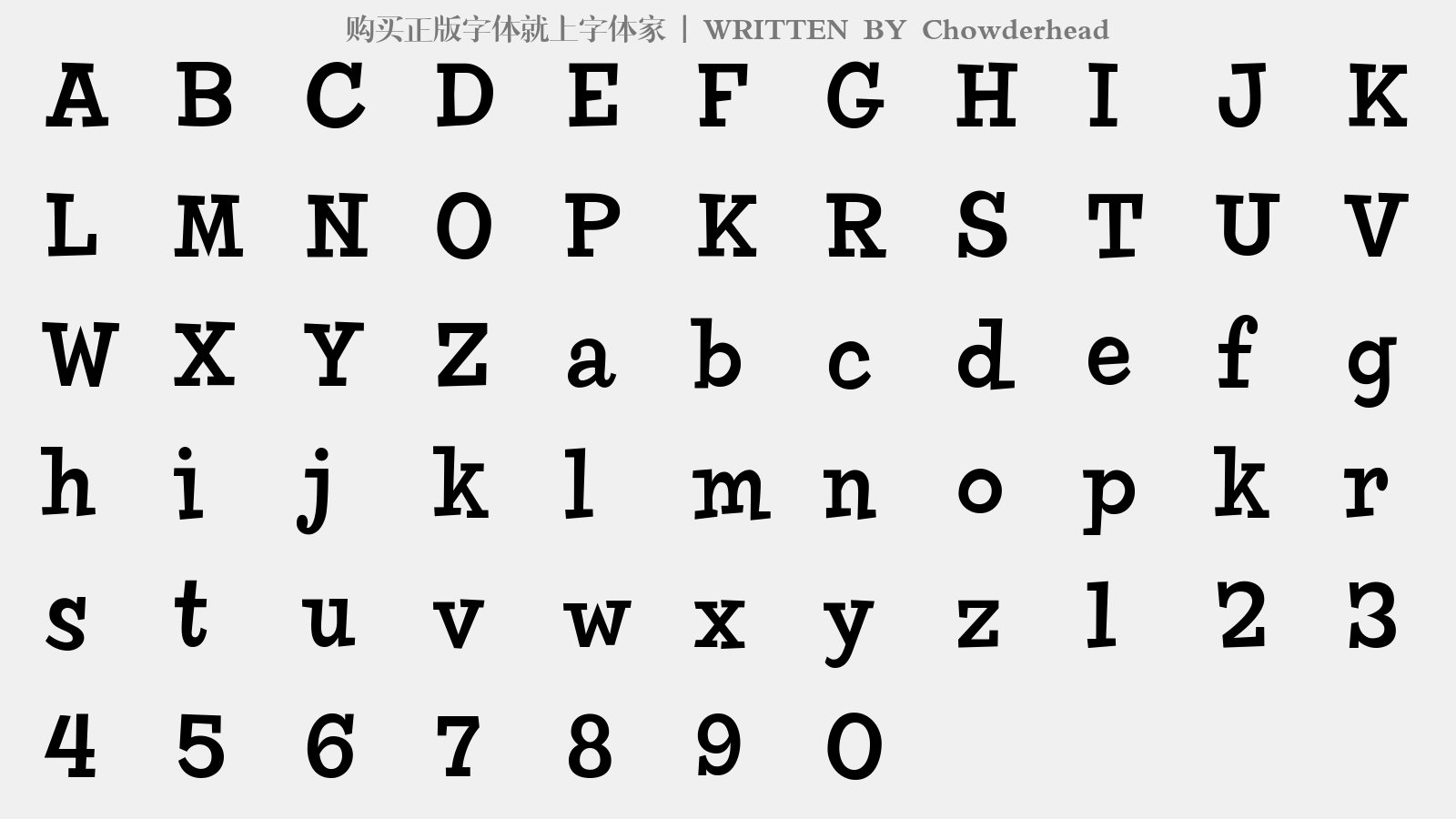 Chowderhead免费字体下载 英文字体免费下载尽在字体家