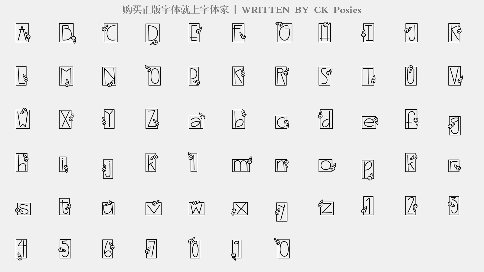 ck posies - 大写字母/小写字母/数字