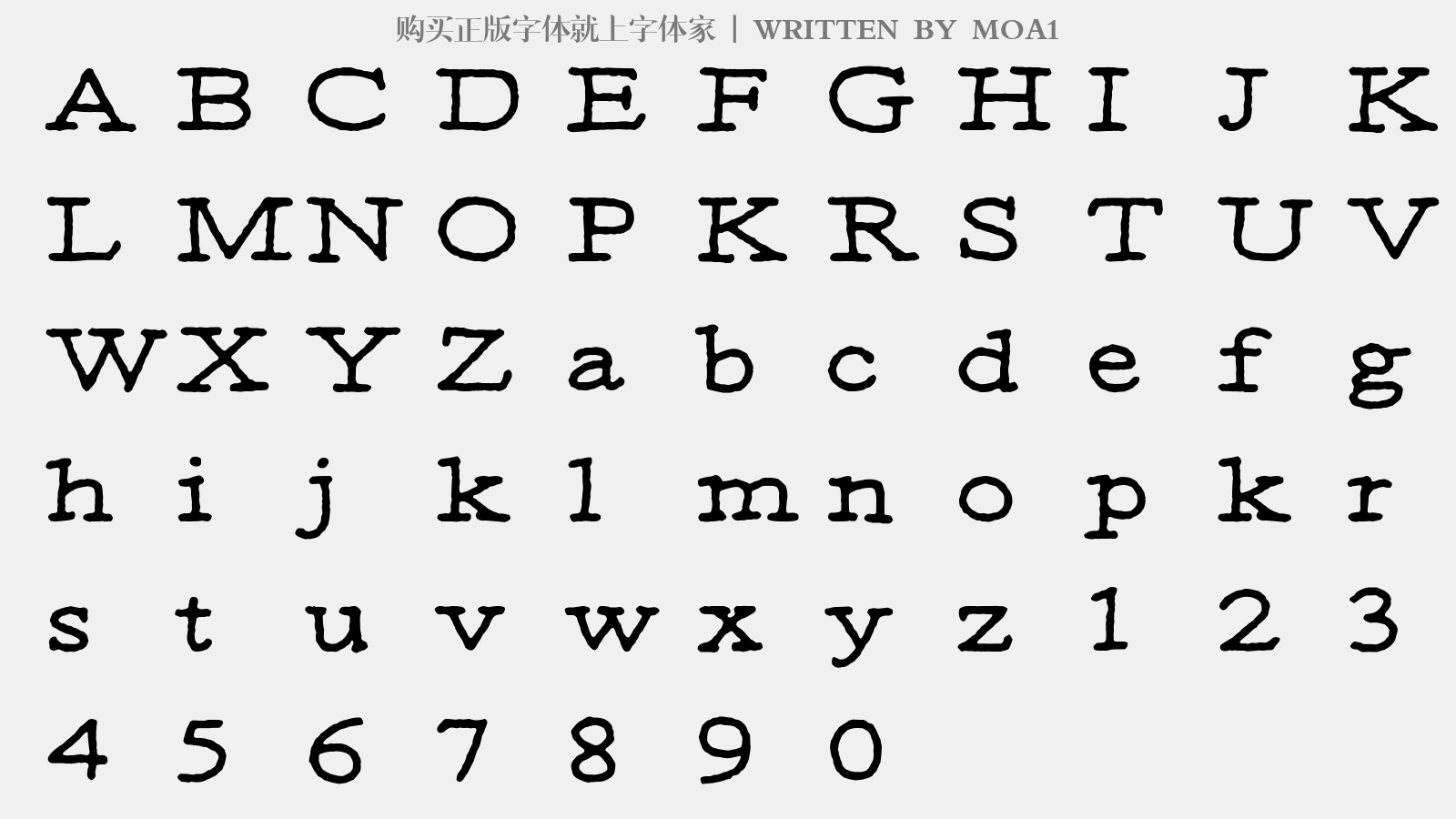 MOA1 - 大写字母/小写字母/数字