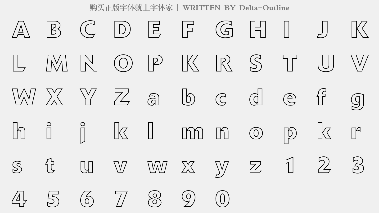 delta-outline - 大写字母/小写字母/数字