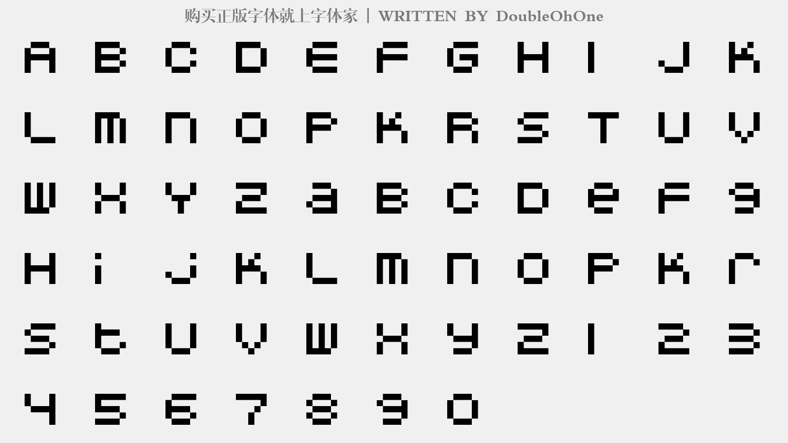 DoubleOhOne - 大写字母/小写字母/数字
