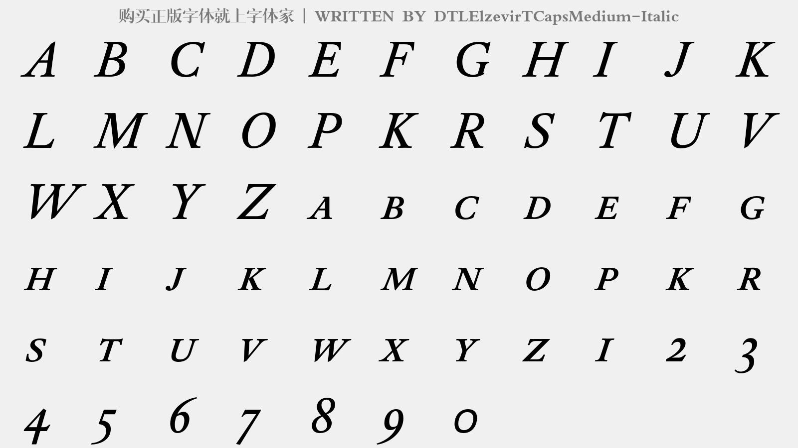 DTLElzevirTCapsMedium-Italic - 大写字母/小写字母/数字