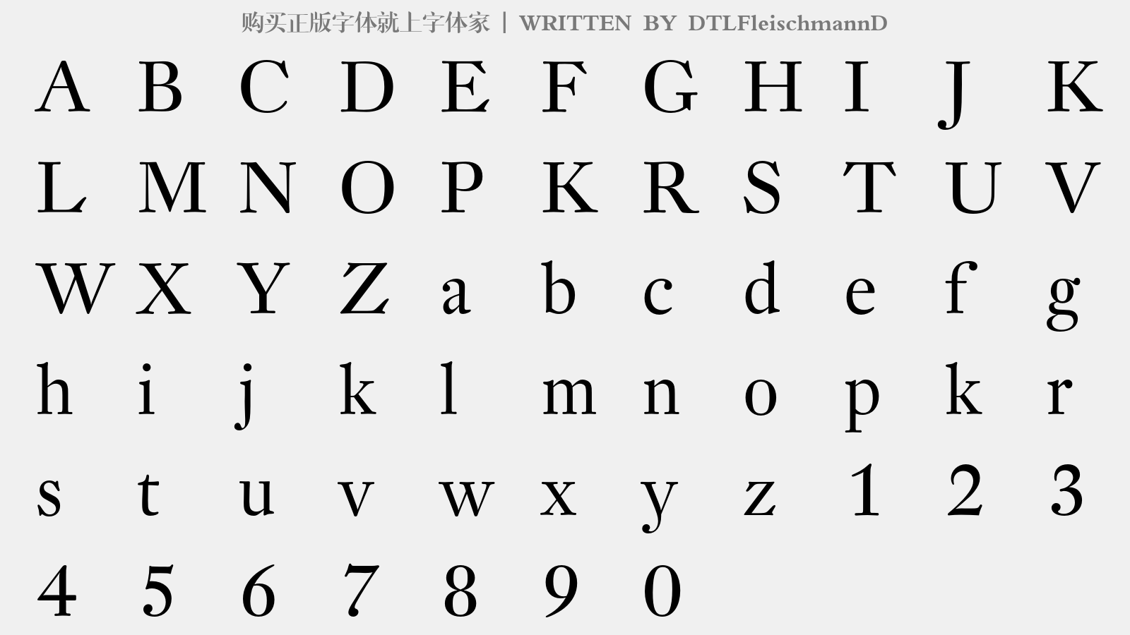 DTLFleischmannD - 大写字母/小写字母/数字