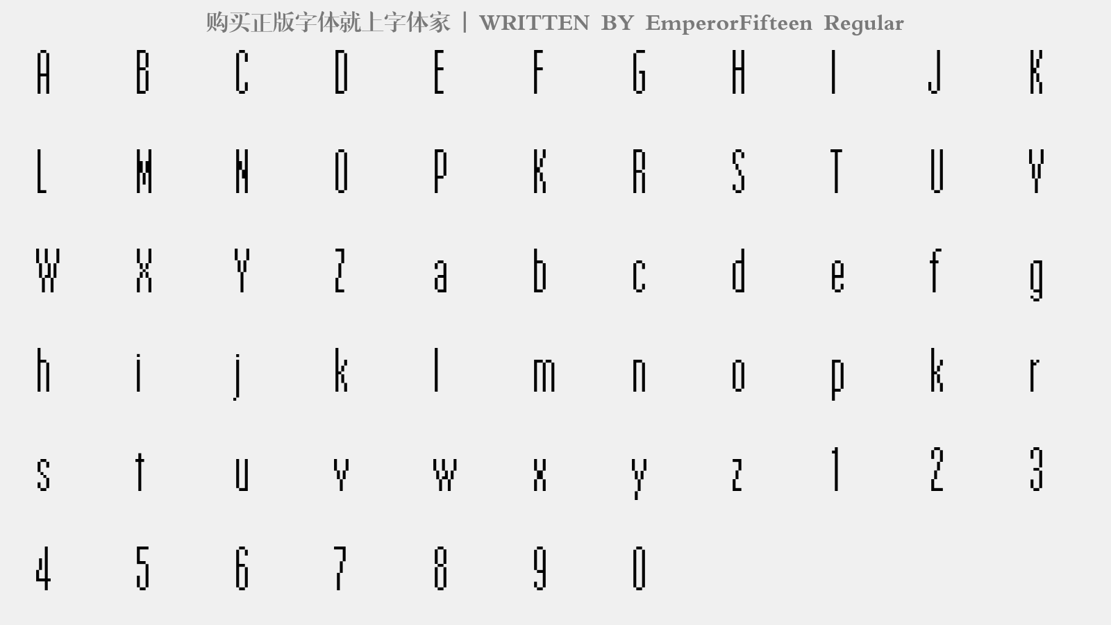 EmperorFifteen Regular - 大写字母/小写字母/数字