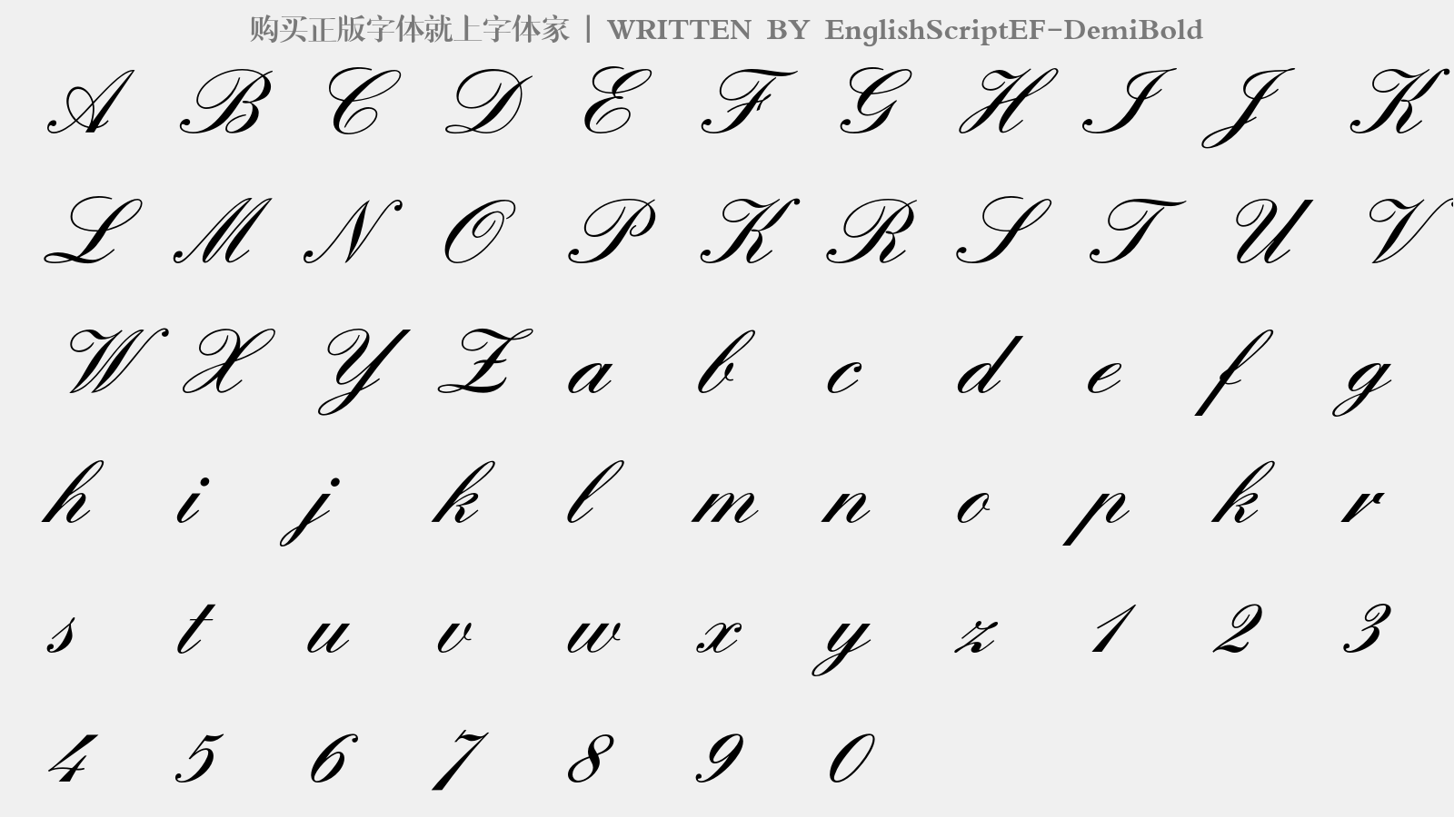 EnglishScriptEF-DemiBold - 大写字母/小写字母/数字