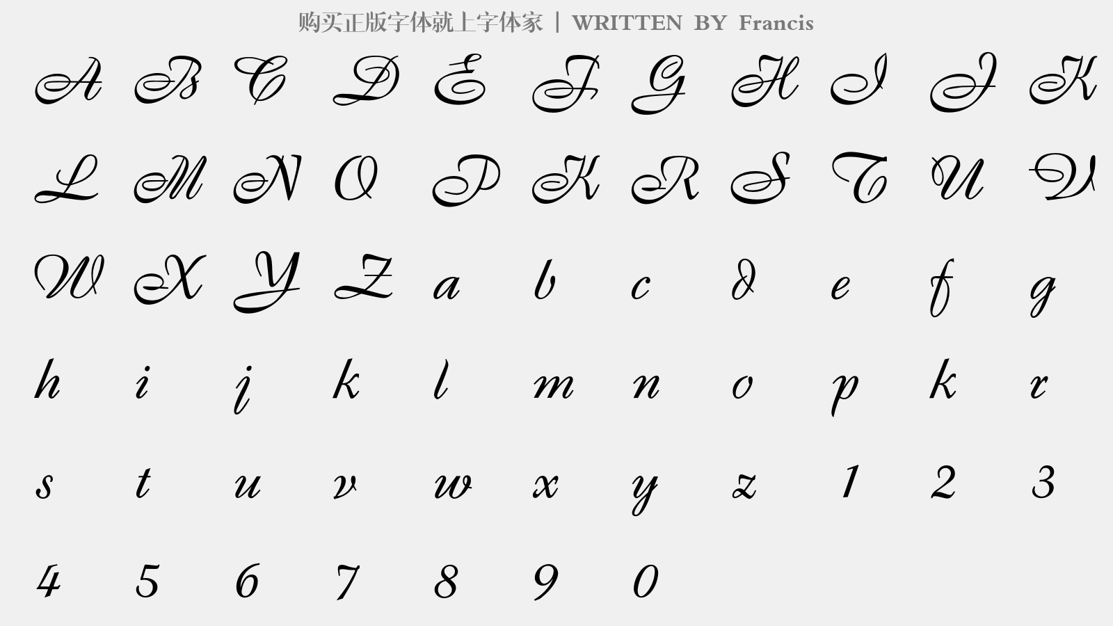 Francis - 大写字母/小写字母/数字