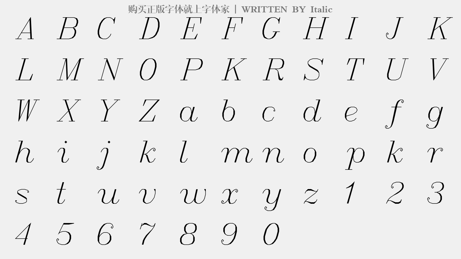 italic - 大写字母/小写字母/数字
