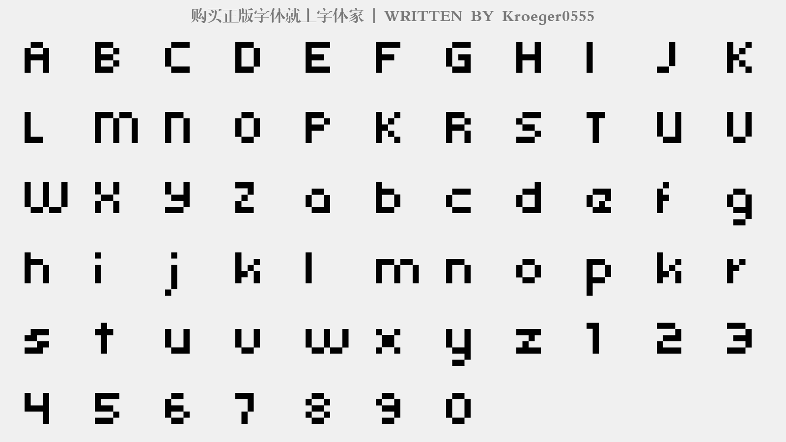 Kroeger0555 - 大写字母/小写字母/数字