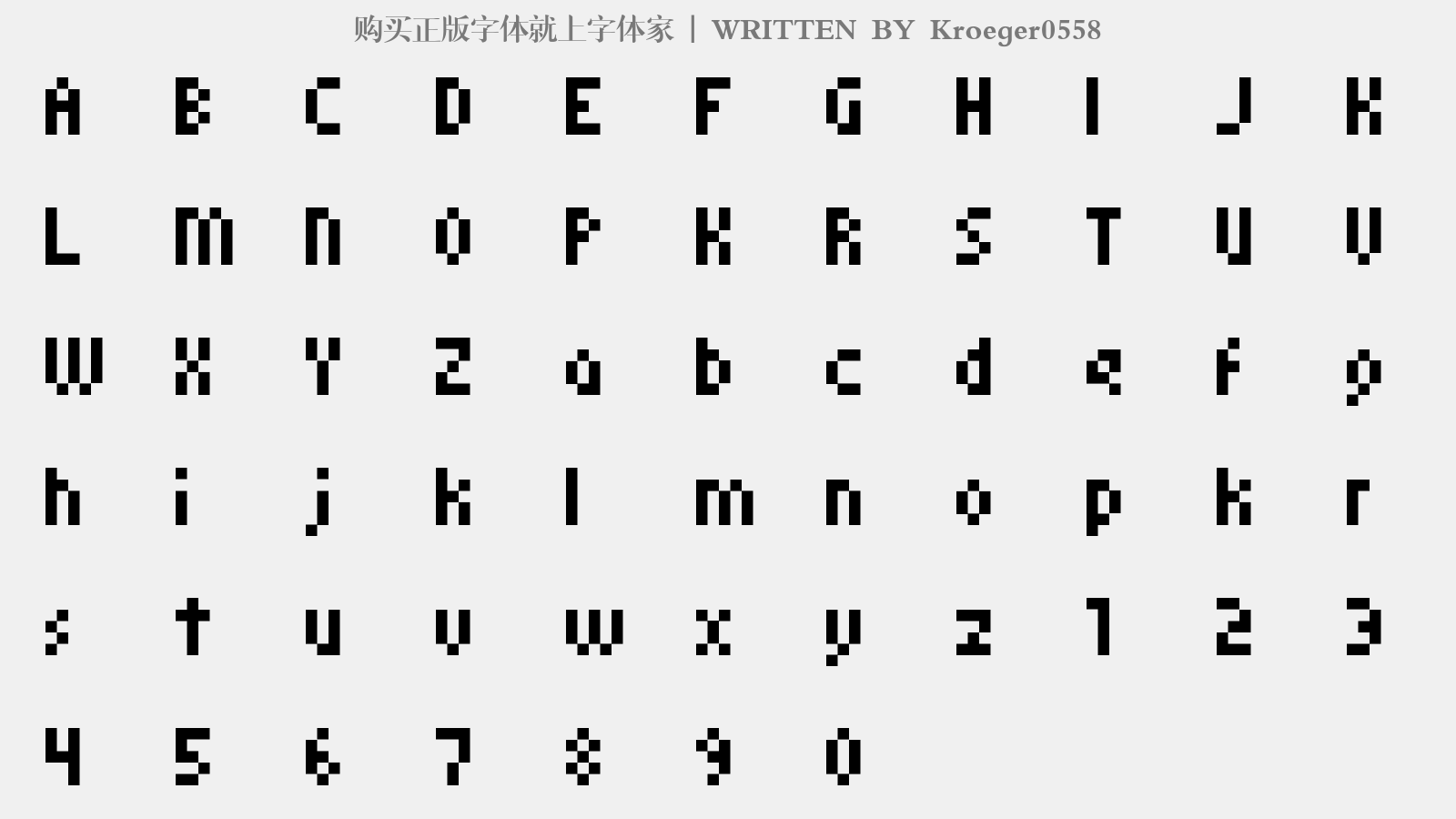 Kroeger0558 - 大写字母/小写字母/数字