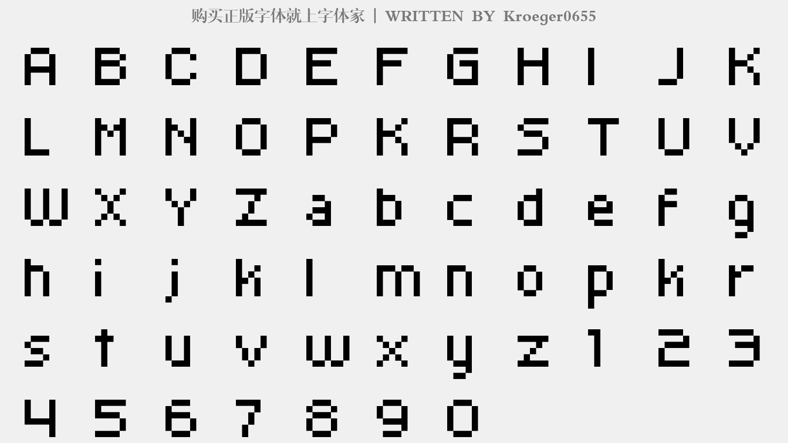 Kroeger0655 - 大写字母/小写字母/数字