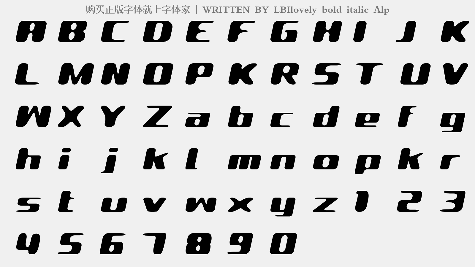 LBIlovely bold italic Alp免费字体下载 - 英文字体免费下载尽在字体家