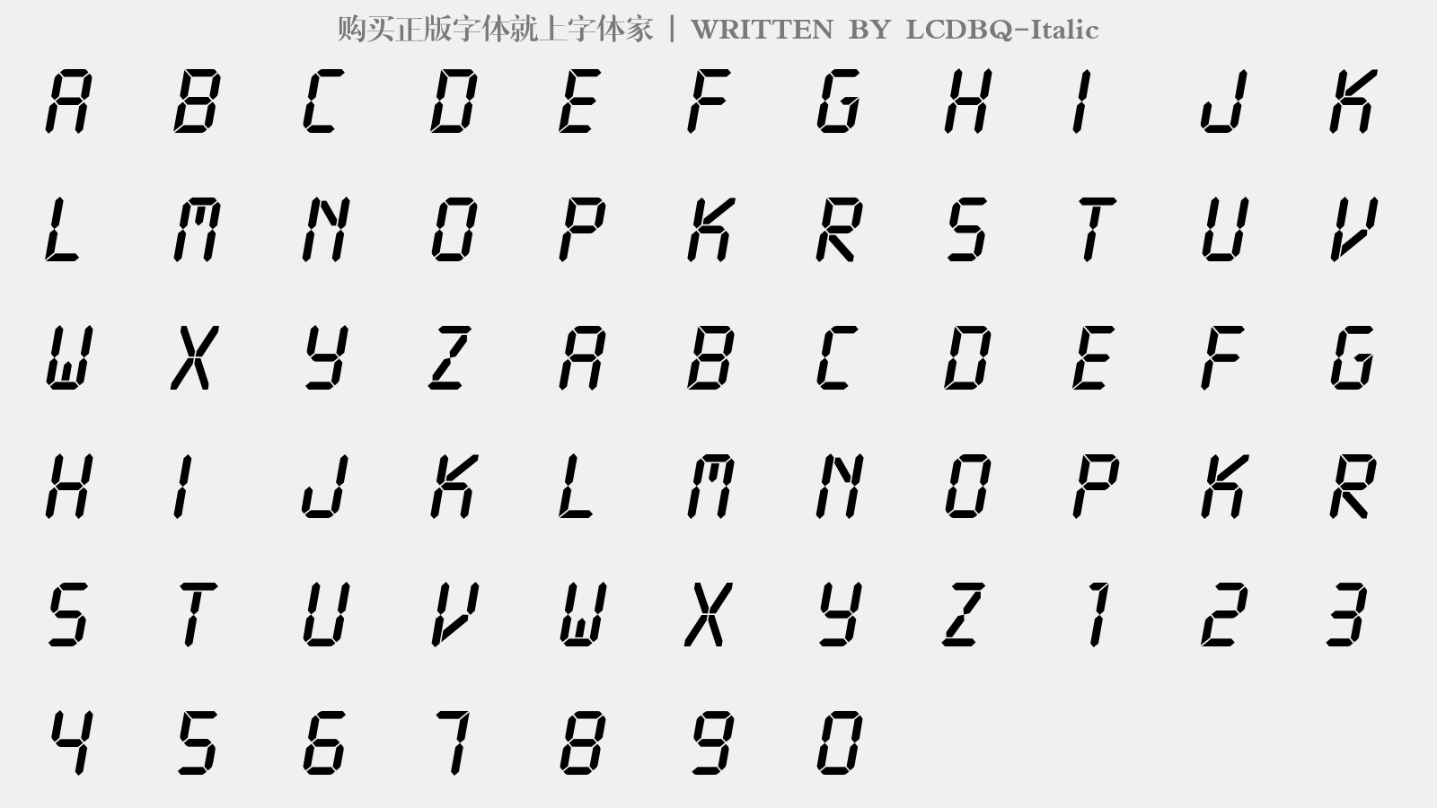 LCDBQ-Italic - 大写字母/小写字母/数字
