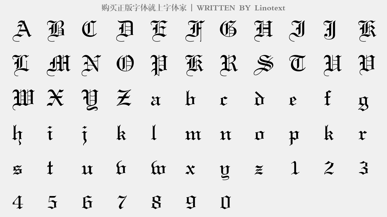 Linotext - 大写字母/小写字母/数字