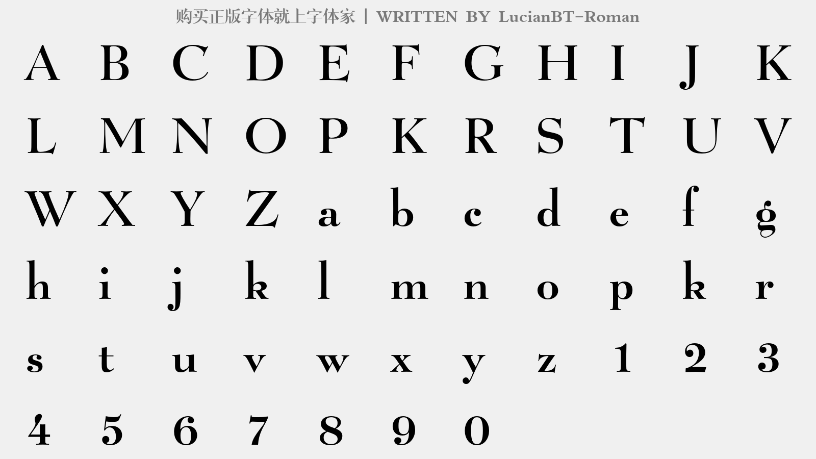 LucianBT-Roman - 大写字母/小写字母/数字