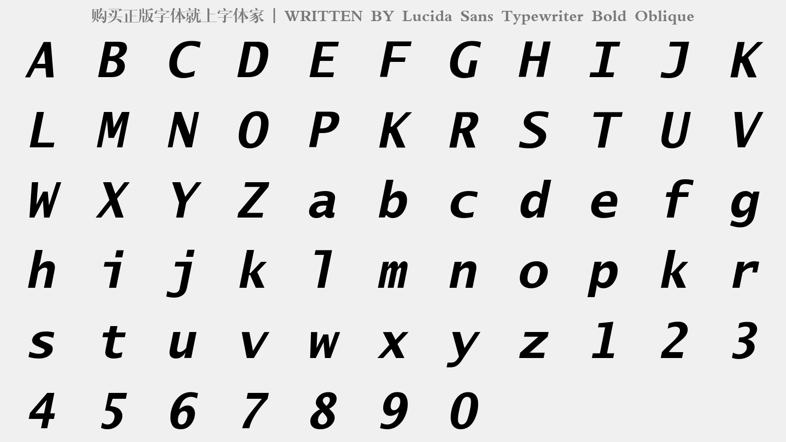 Lucida Sans Typewriter Bold Oblique免费字体下载 英文字体免费下载尽在字体家