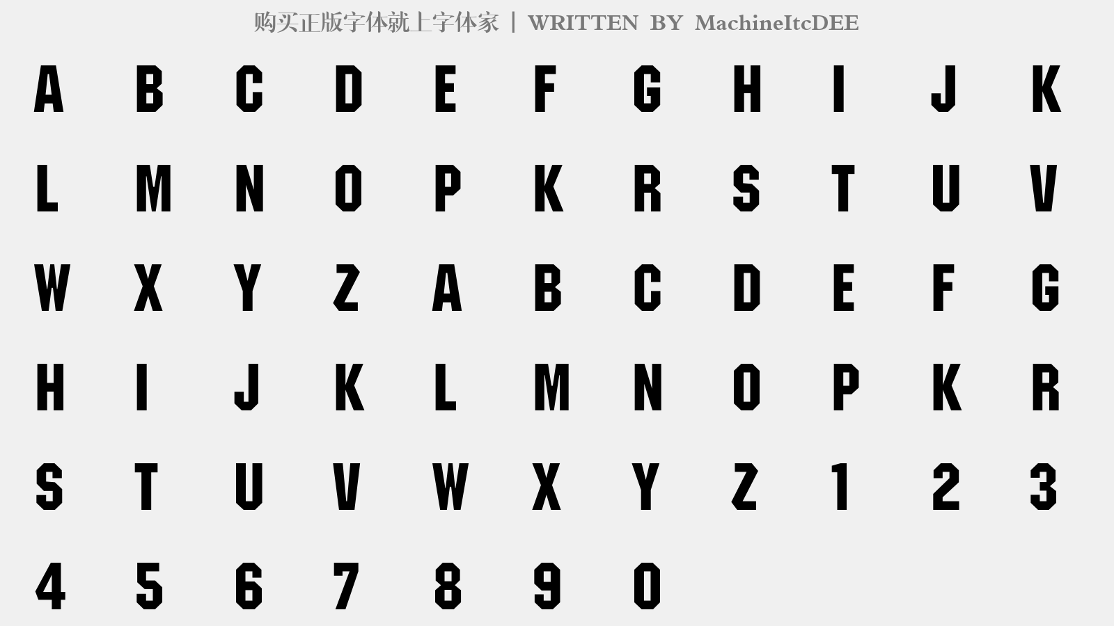 MachineItcDEE - 大写字母/小写字母/数字