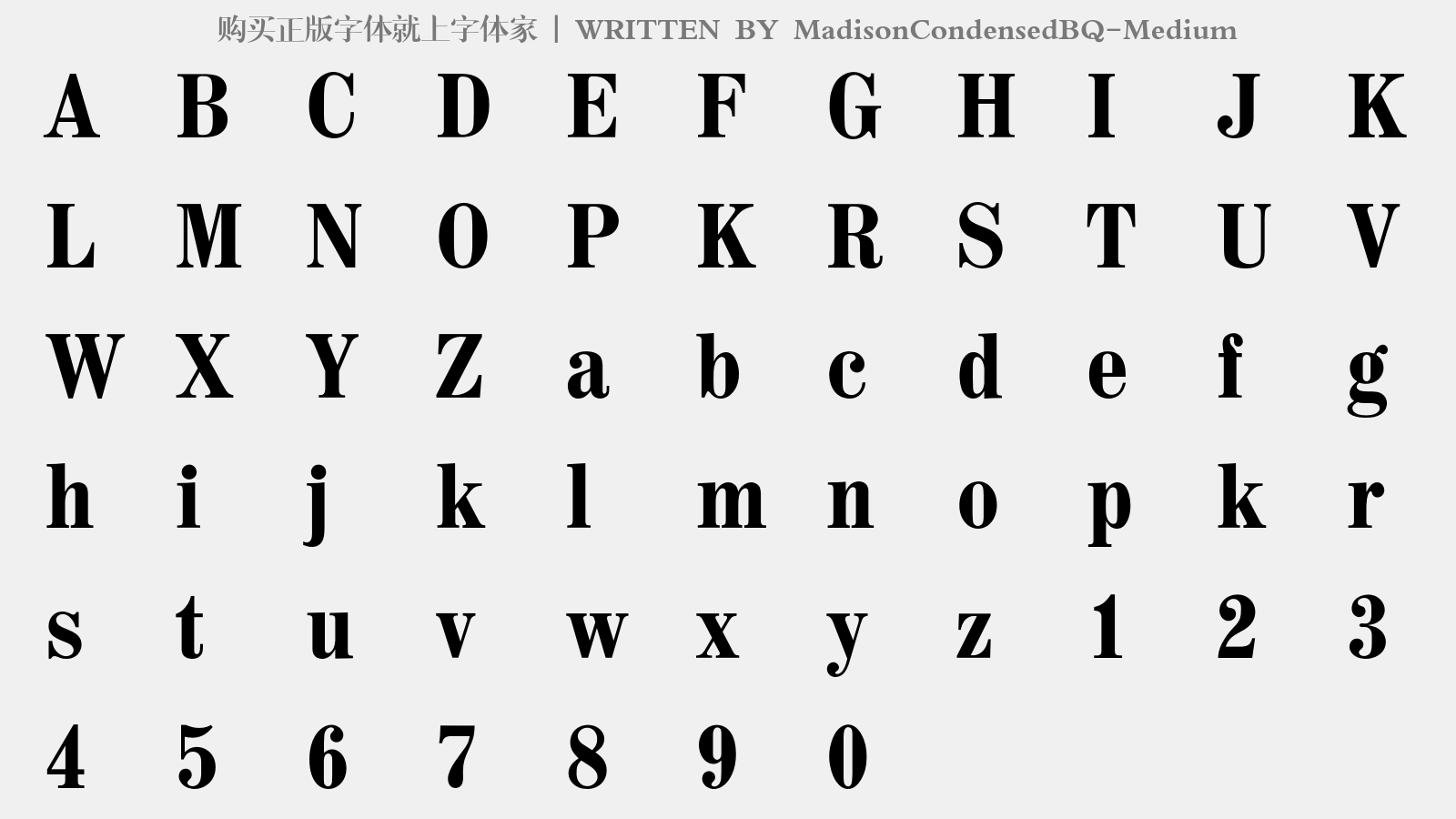 MadisonCondensedBQ-Medium - 大写字母/小写字母/数字