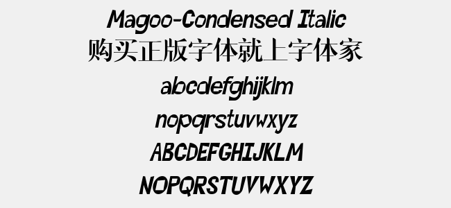 Magoo-Condensed Italic