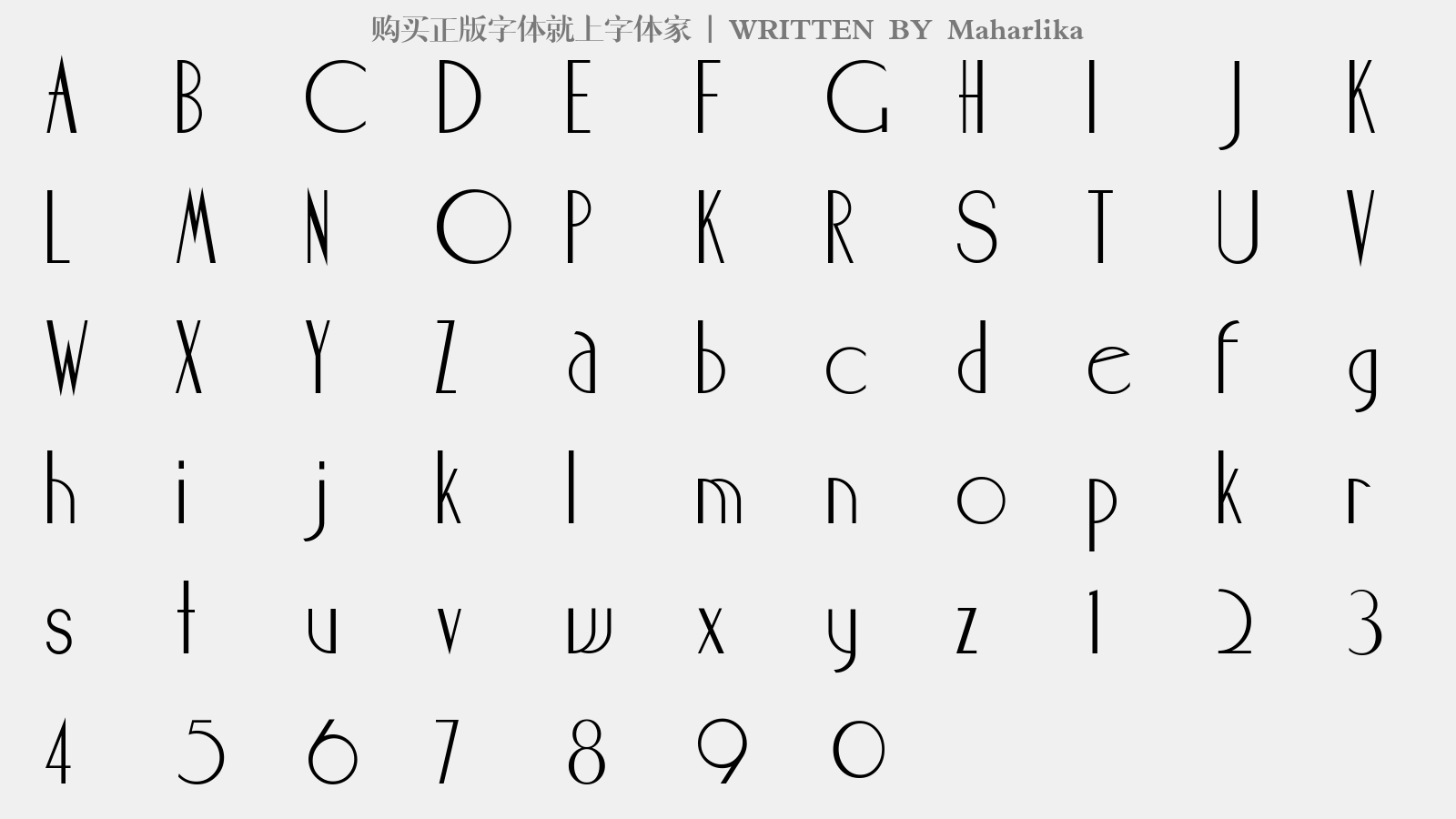 Maharlika - 大写字母/小写字母/数字