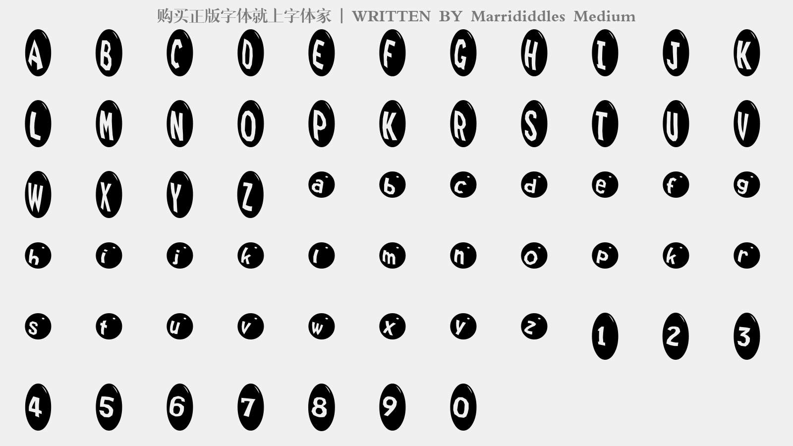 Marrididdles Medium - 大写字母/小写字母/数字
