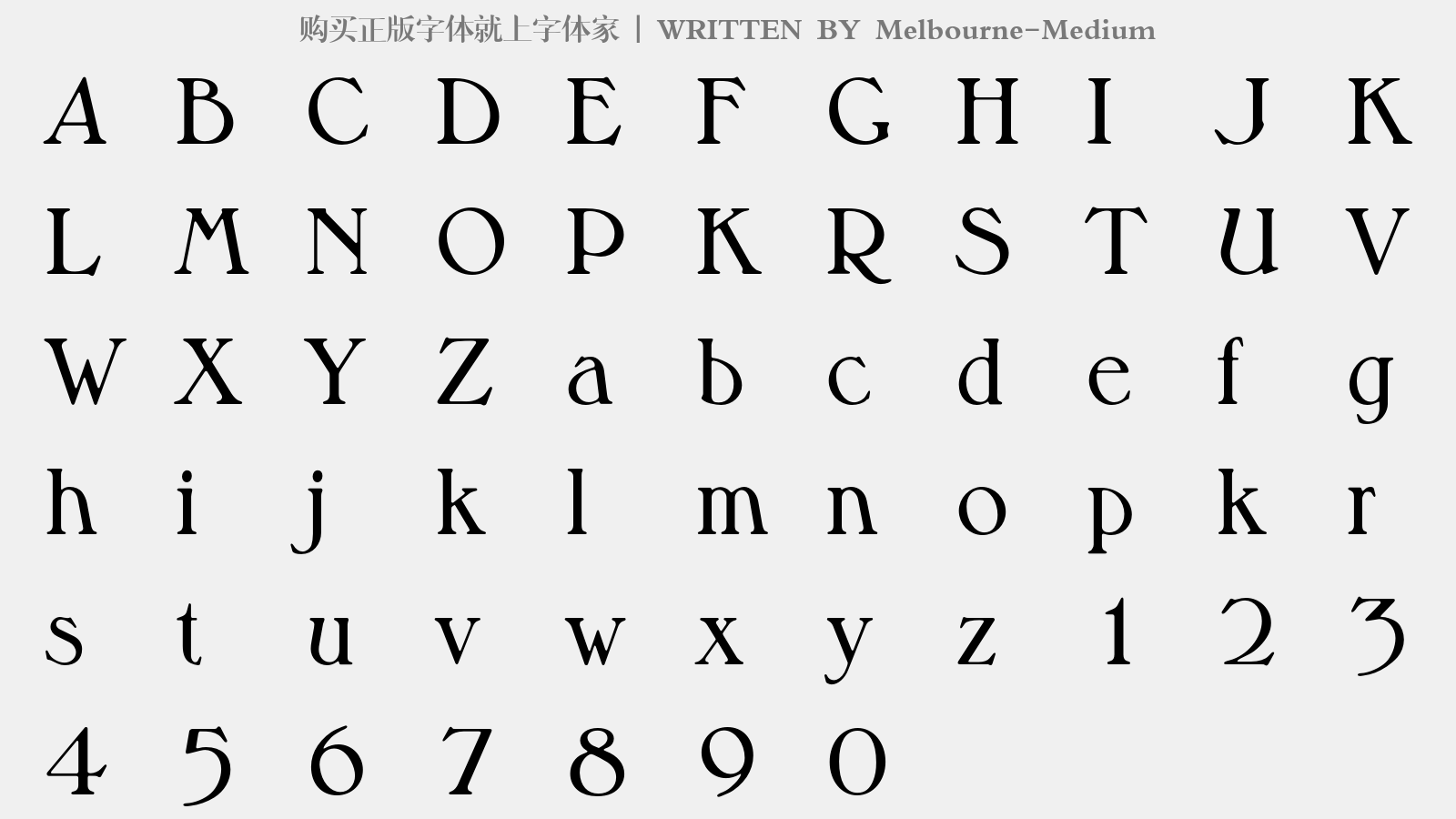 Melbourne-Medium - 大写字母/小写字母/数字