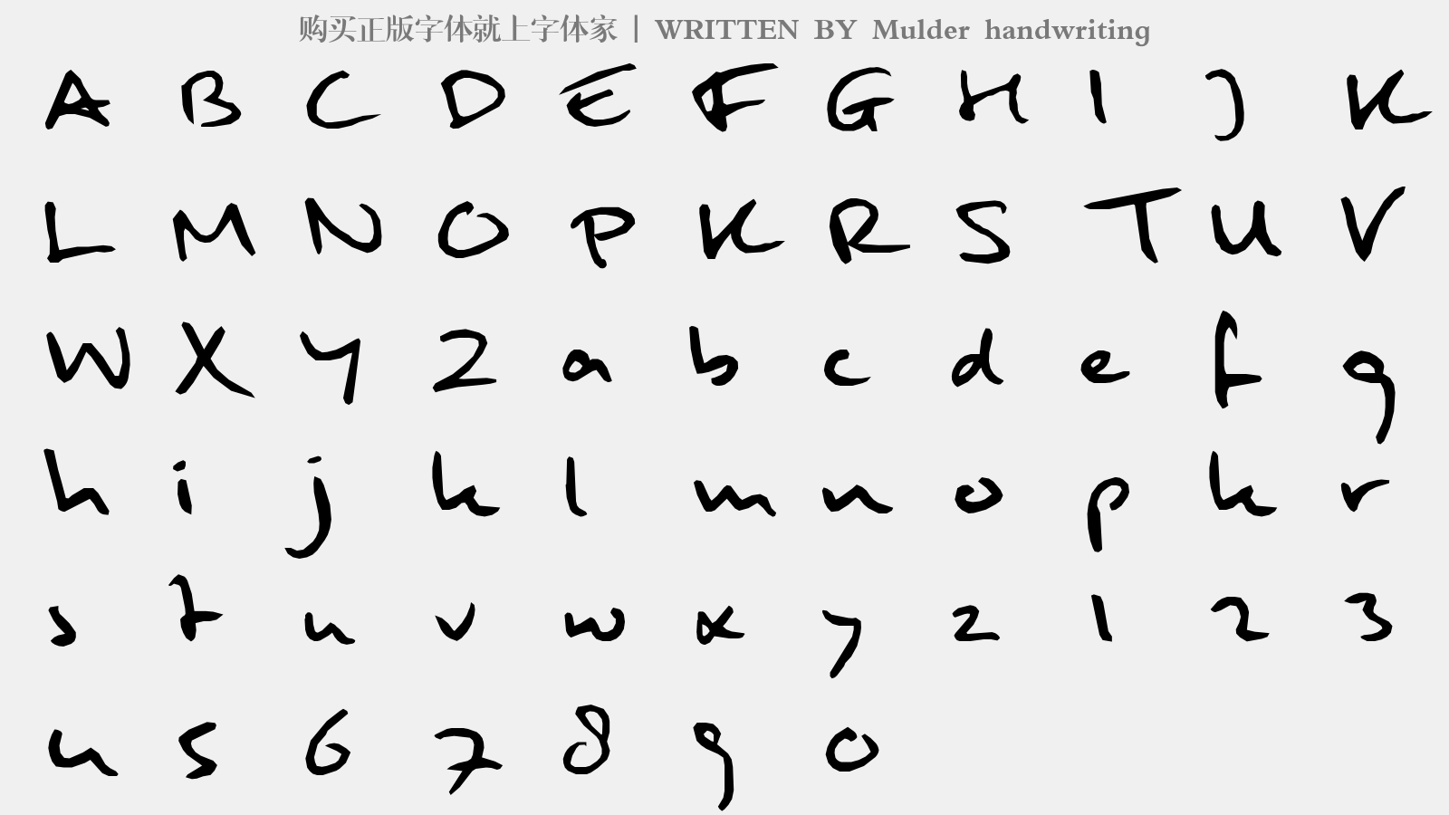 Mulder handwriting - 大写字母/小写字母/数字