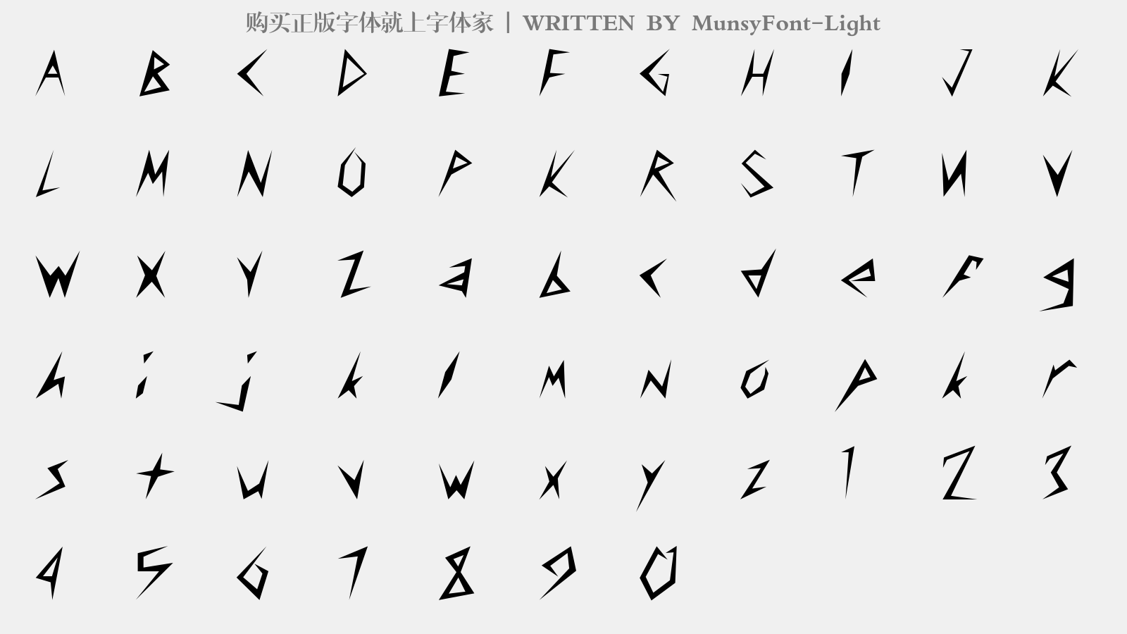 MunsyFont-Light - 大写字母/小写字母/数字