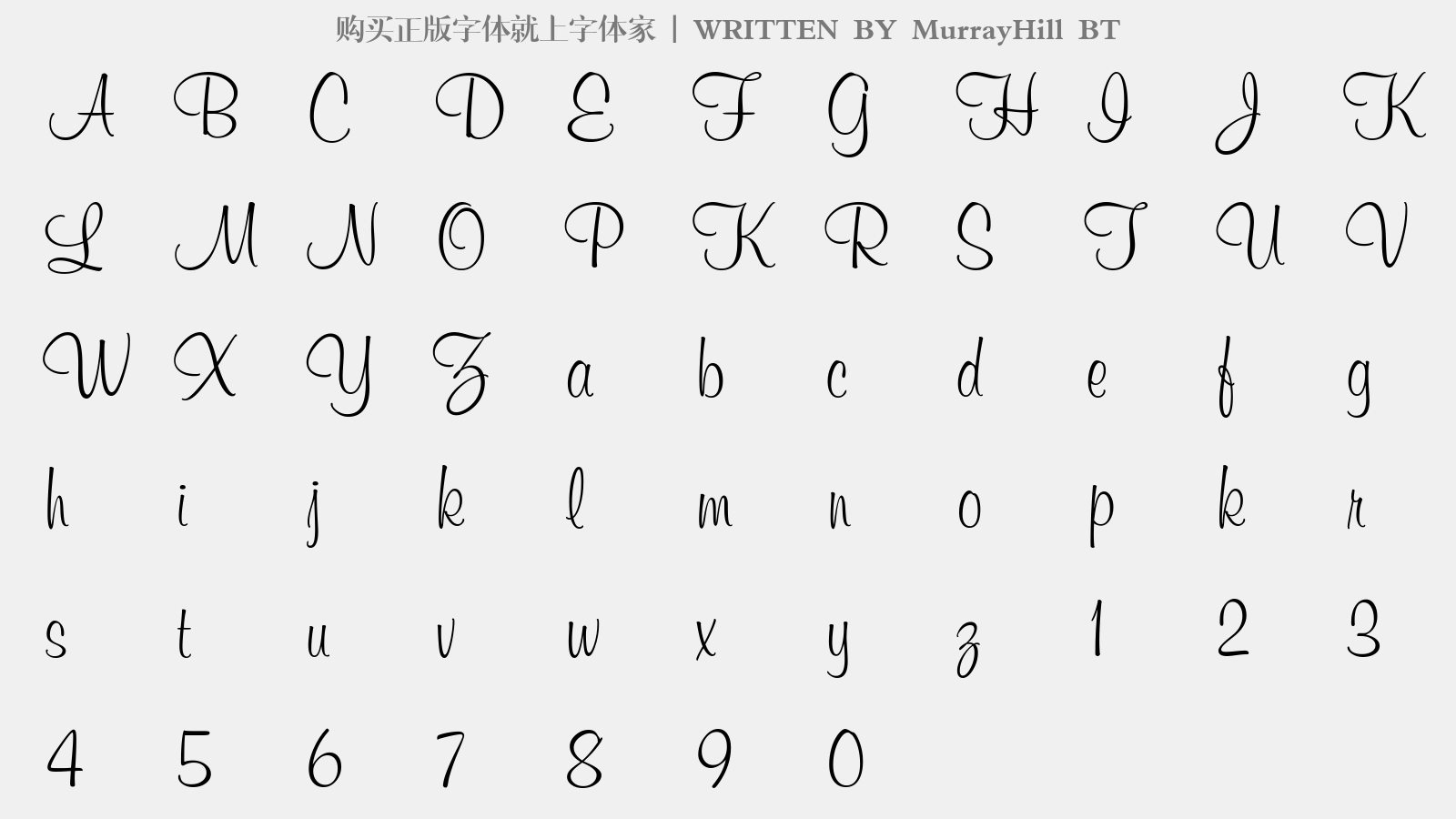 MurrayHill BT - 大写字母/小写字母/数字