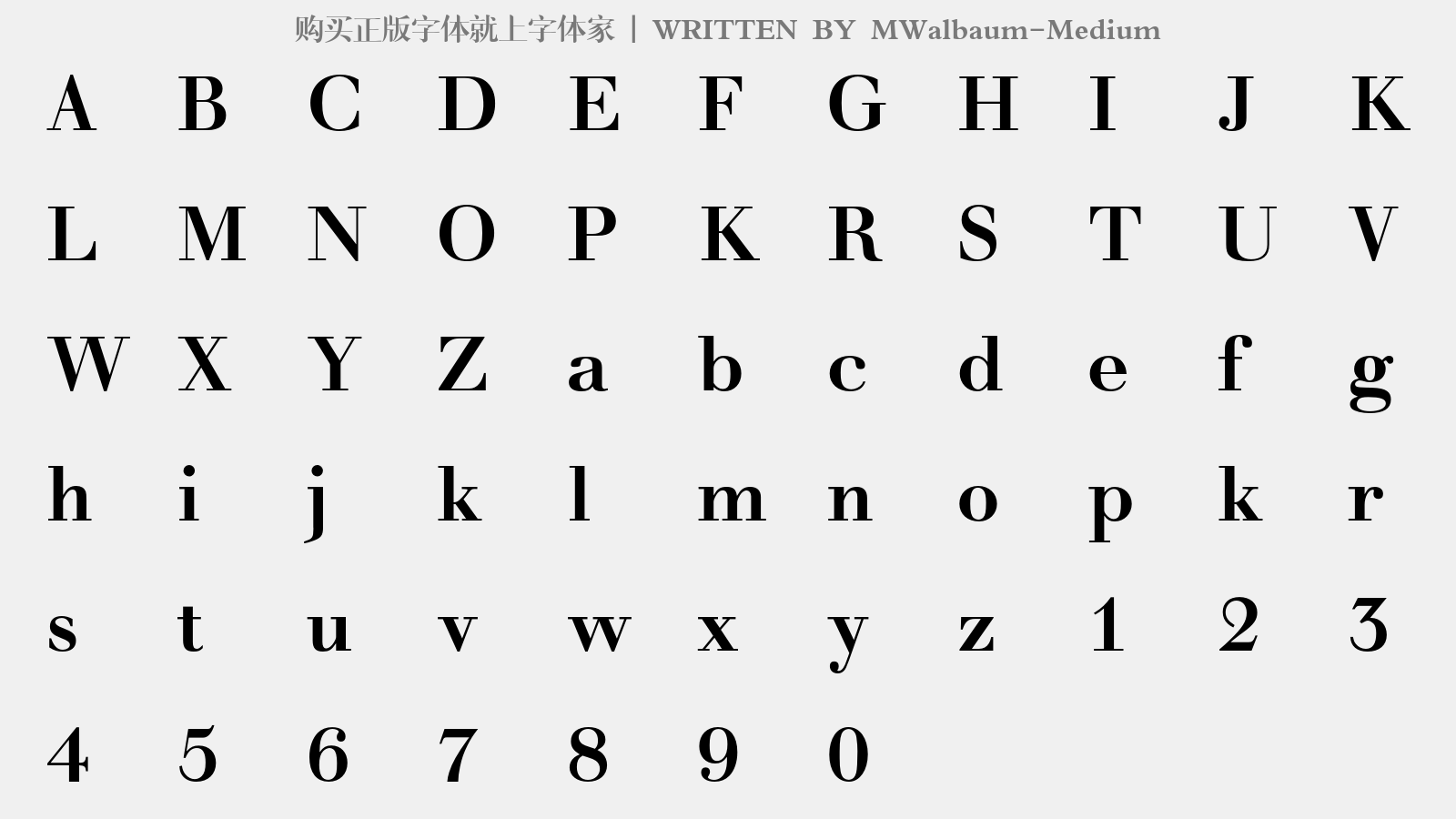 MWalbaum-Medium - 大写字母/小写字母/数字