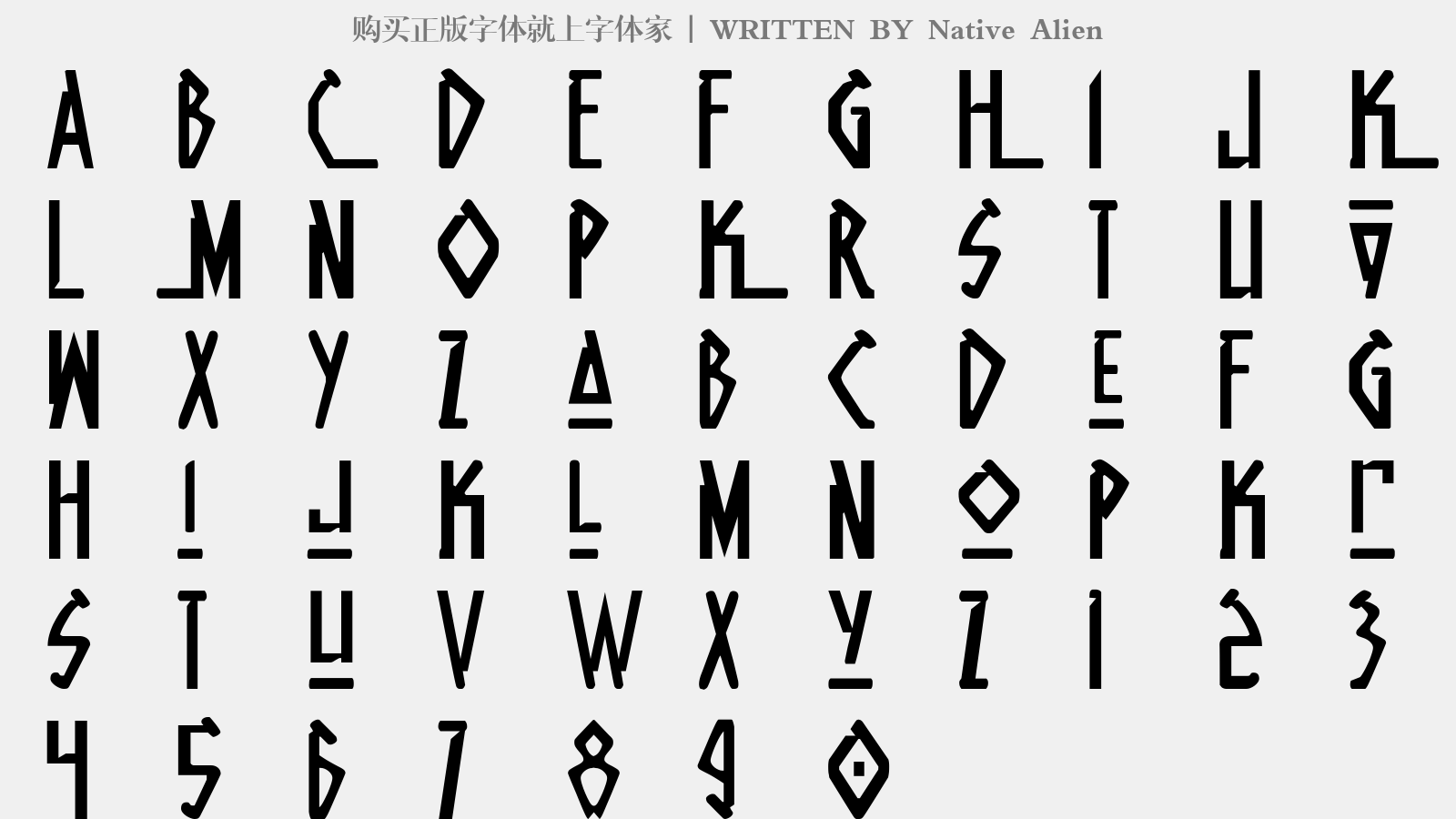 Native Alien - 大写字母/小写字母/数字