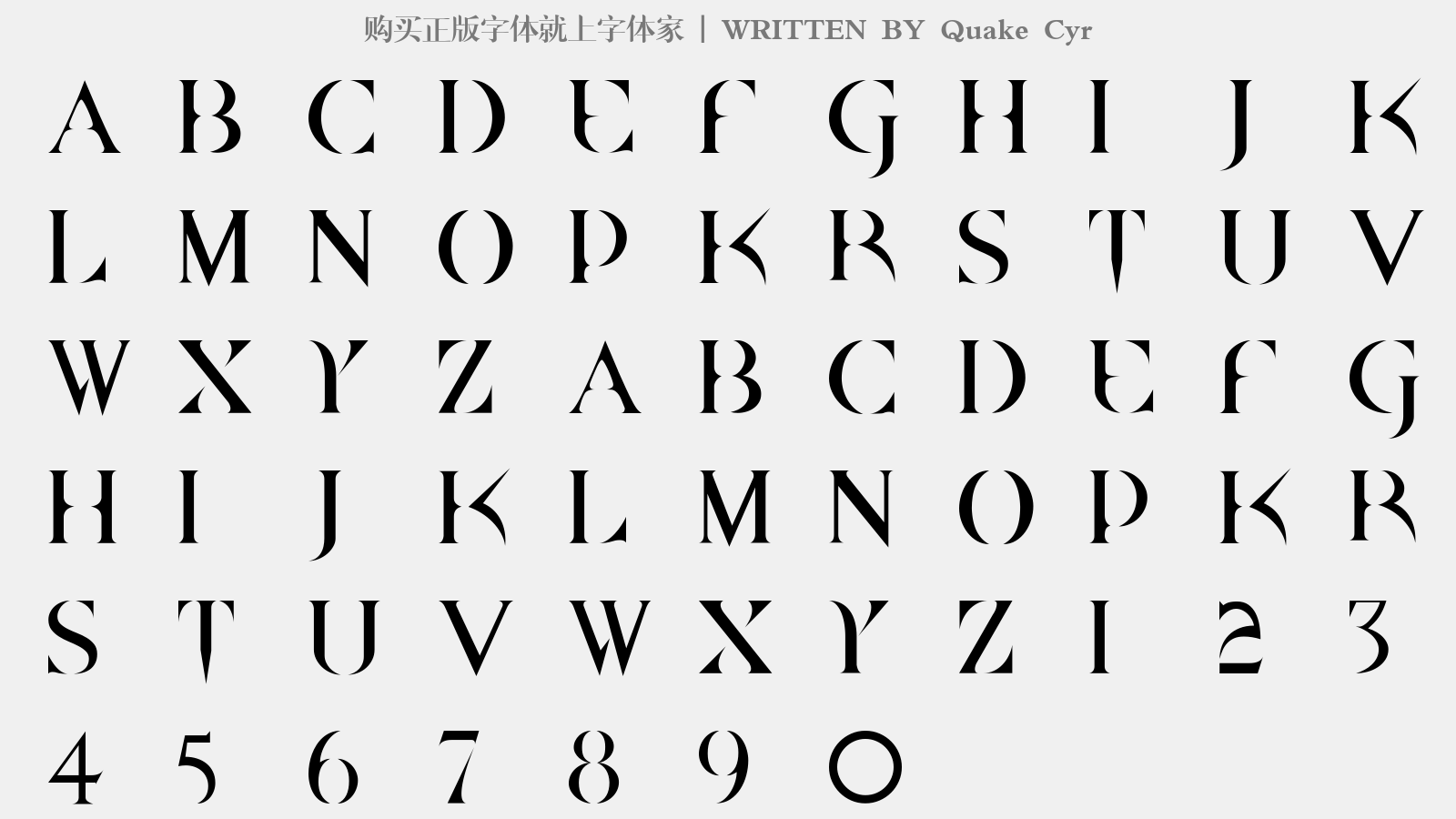 字体预览 大写字母/小写字母/数字 预