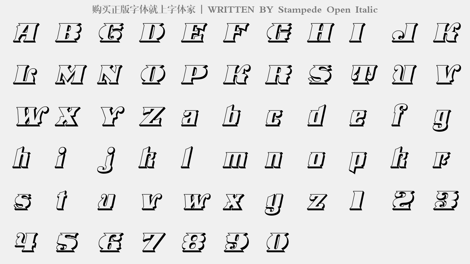 stampede open italic免费字体下载 - 英文字体免费下载尽在字体家