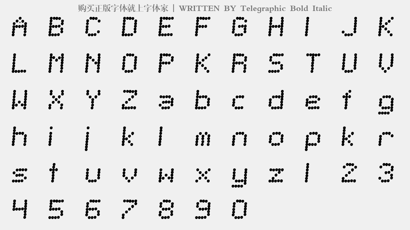 Telegraphic Bold Italic - 大写字母/小写字母/数字