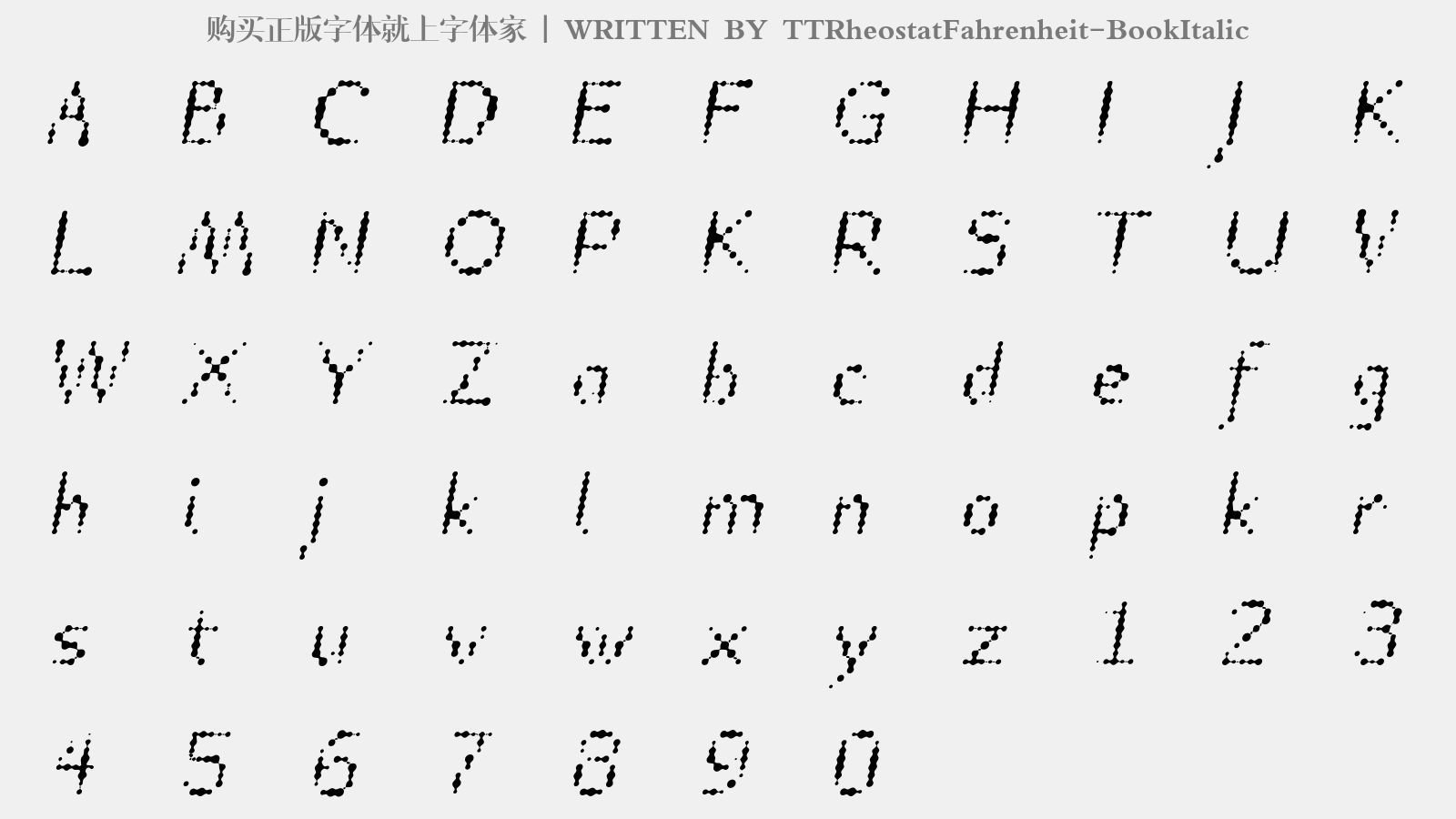 TTRheostatFahrenheit-BookItalic - 大写字母/小写字母/数字